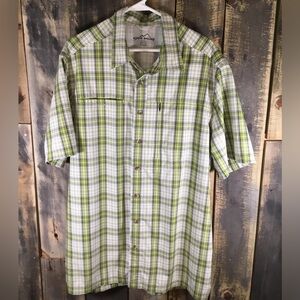 Eddie Bauer short sleeve button down casual outdoor shirt men’s size XLT